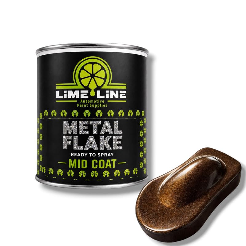 LiME LiNE Automotive Metal Flake Midcoat - No Reducer Needed (Rootbeer Brown, 1 Pint)