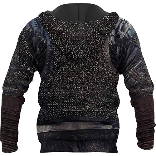 Sweat Viking à capuche zippé résistant pour homme pull imprimé 3D sans décoloration - 3