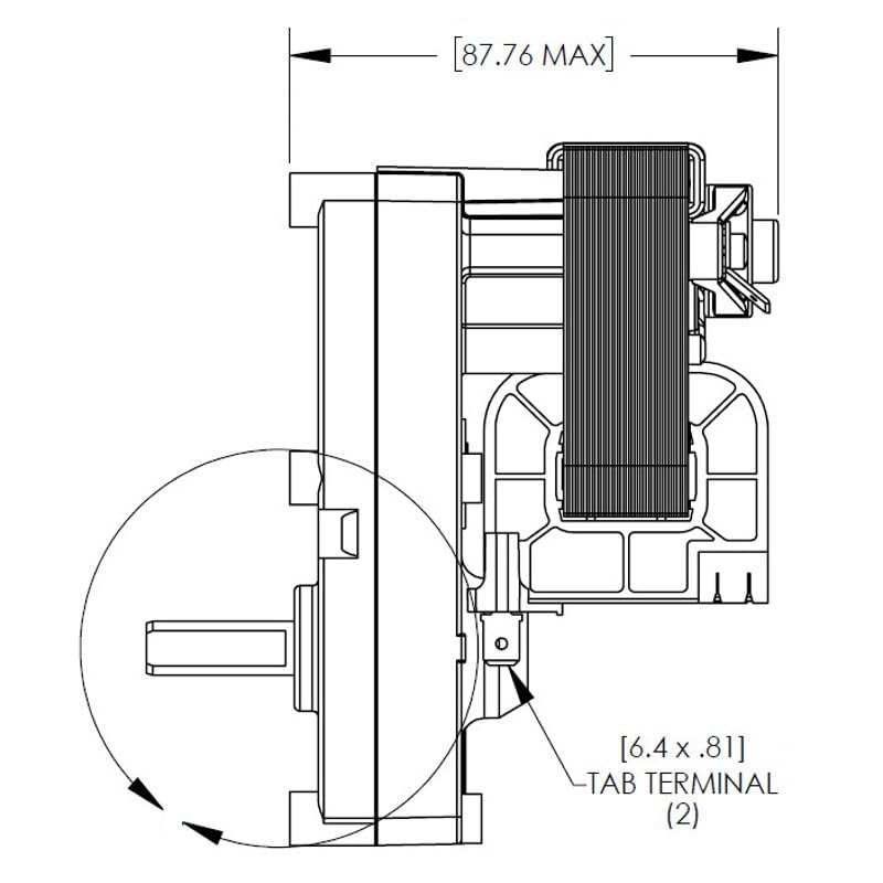 Easyricambi - Motoriduttore per Stufa a Pellet Merkle Korff S10999, Velocità 1,3 RPM Rotazione Oraria, Diametro Albero 9,52mm, Rotore per Alimentare le Stufe a Pellet Resistente ed Affidabile