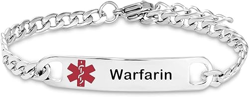 Miniatura 5 de Pulseras de identificación de alerta médica SOS Identificación de emergencia ICE Alerta de salud Alerta de alergia Joyería de conciencia de alergia