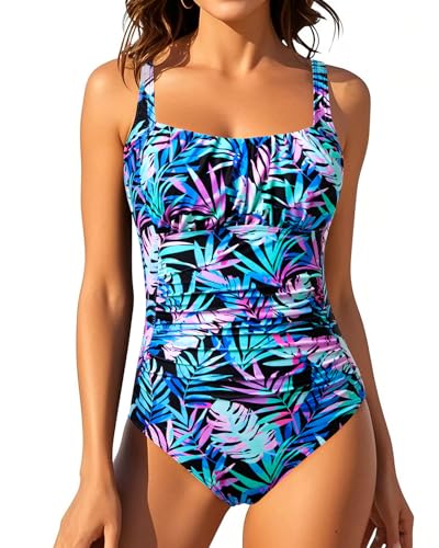Image of Aqua Eve One Piece Bathing Suit for Women Tummy Control Swimsuit Slimming Vintage Swimwear