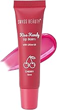 Swiss Beauty Kiss Kandy Lip Balm with Olive Oil | Moisturising | Non-Sticky | Soft & Smooth Lips | Shade - Cherry, 10ml
