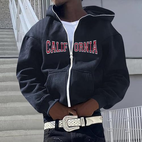 Brooklyn Graphic Hoodies for Men New York Zip Up Hoodie Drawstring Casual Long Sleeve Pocket Hooded Sweatshirts2