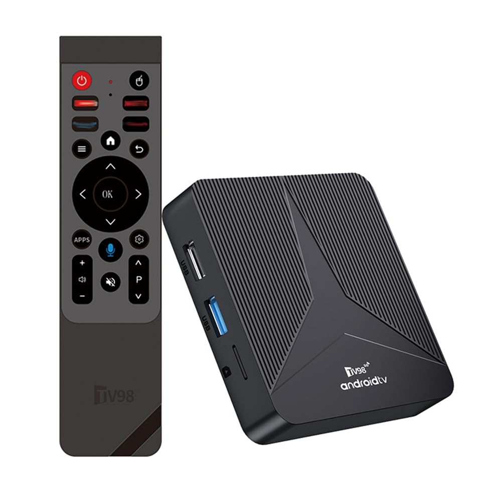Luobannm TV Box Android 14, Android Box 2GB + 16GB, RK3518, Cuatro Núcleos, 2.4G/5G, WiFi Dual, Compatible con 265, 8K HD, Bluetooth 5.0, Smart TV Box UE.