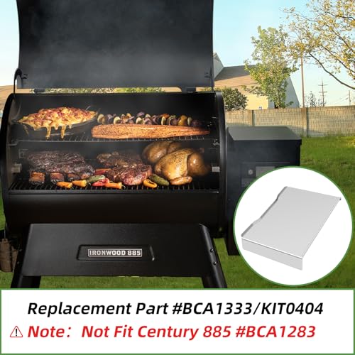 Image of Drip Tray Heat Baffle Replacement for Traeger Ironwood 885 Series Pellet Grills, Stainless Steel Drip Pan Compatible Traeger Ironwood 885 BAC521 and Ironwood 885 BCA1333 KIT0404