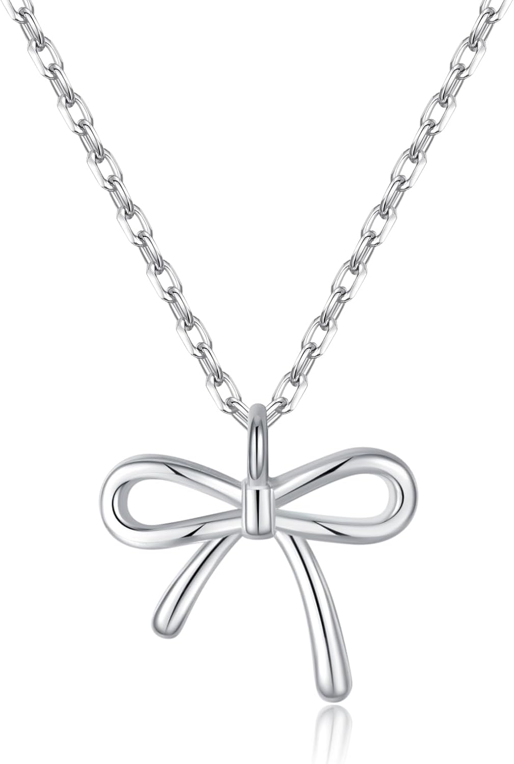 SLUYNZ Solid 925 Sterling Silver Bow Choker Necklace for Women Teens Simple Bowknot Pendant Necklace