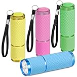4 Pack Mini Torch Set, Super Bright Small Torches with 9 LEDs, Battery Powered for Kids & Adults, Camping Hiking Outdoor Gifts (Batteries Not Included)