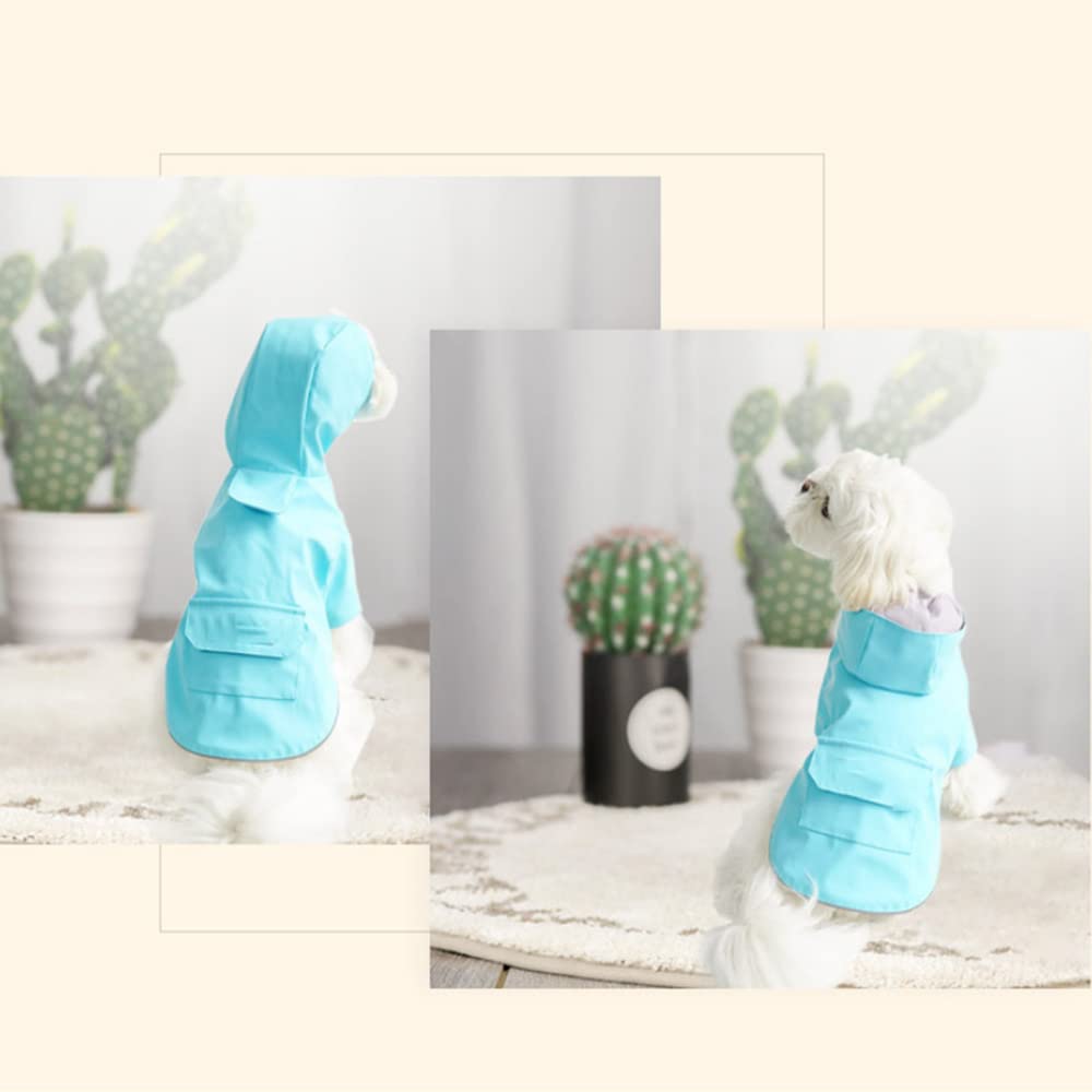 Chubasquero para Perros, Poncho Impermeable con Capucha for Perro, Ropa de Dos Patas, Chaqueta, for Cachorros y Perros Grandes(Blue,XL)
