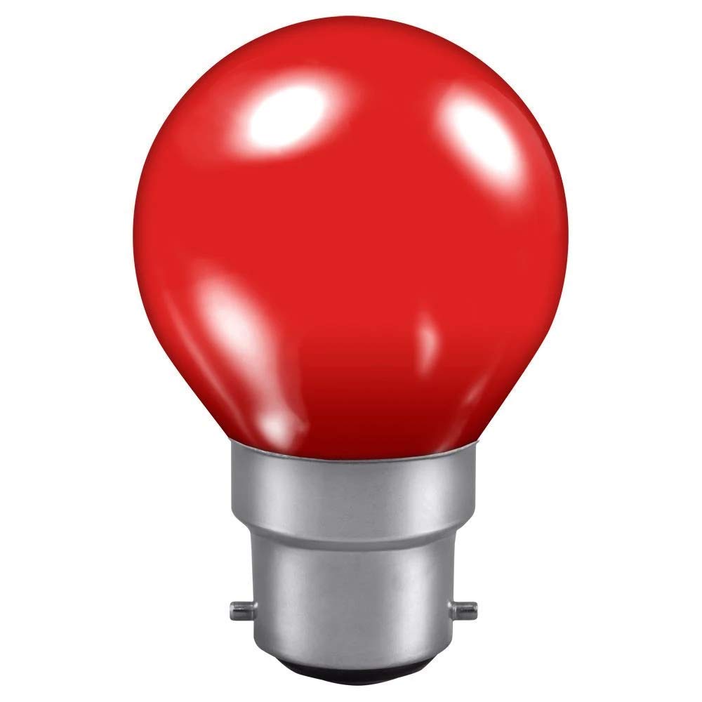 Crompton Lamps 15W Golfball B22 Dimmable Colourglazed Ip65 Red (3 Pack) from B&Q