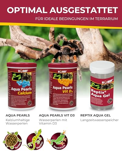 HOBBY Terraristik Aqua Pearls Vit D3 1000 ml I vitaminhaltige Wasserperlen I Wasserspeicher für Terrarien I Für Spinnen, Insekten & Futterinsekten I sicher & ergiebig I Terrarium Zubehör