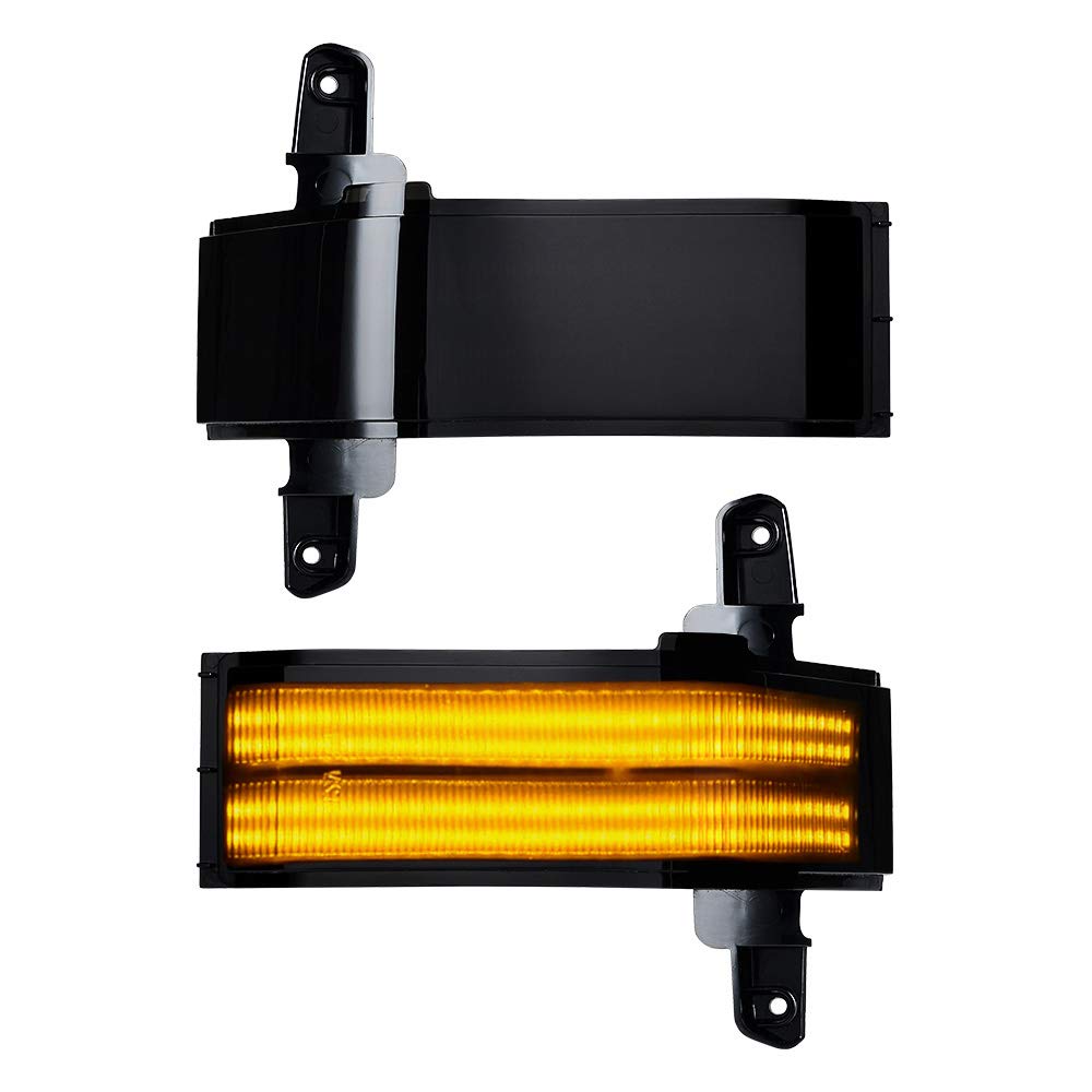 LED Dynamic Amber Side Tow Mirror Marker Light Sequential Turn Signal Lights Compatible with Chevy Silverado GMC Sierra 1500 2500HD 3500HD (Smoke Lens)