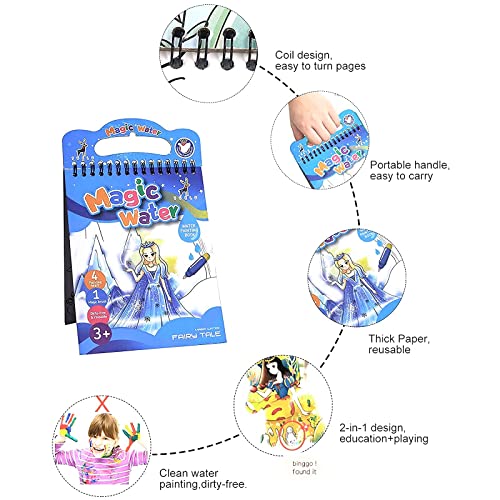 4 pezzi Water Magic Libro da colorare per bambini