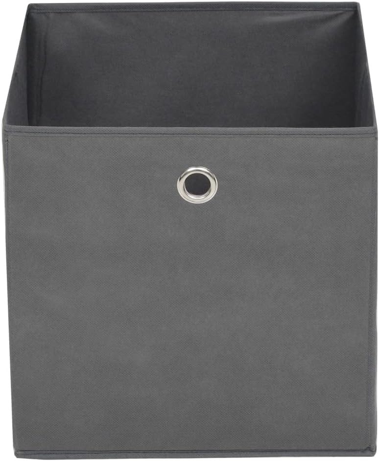 Storage Box Set of 4, 12.6 Inch Square Fabric Organizer Bins for Closet, Bedroom, Nursery, Collapsible Grey Storage Containers for Clothes and Accessories
