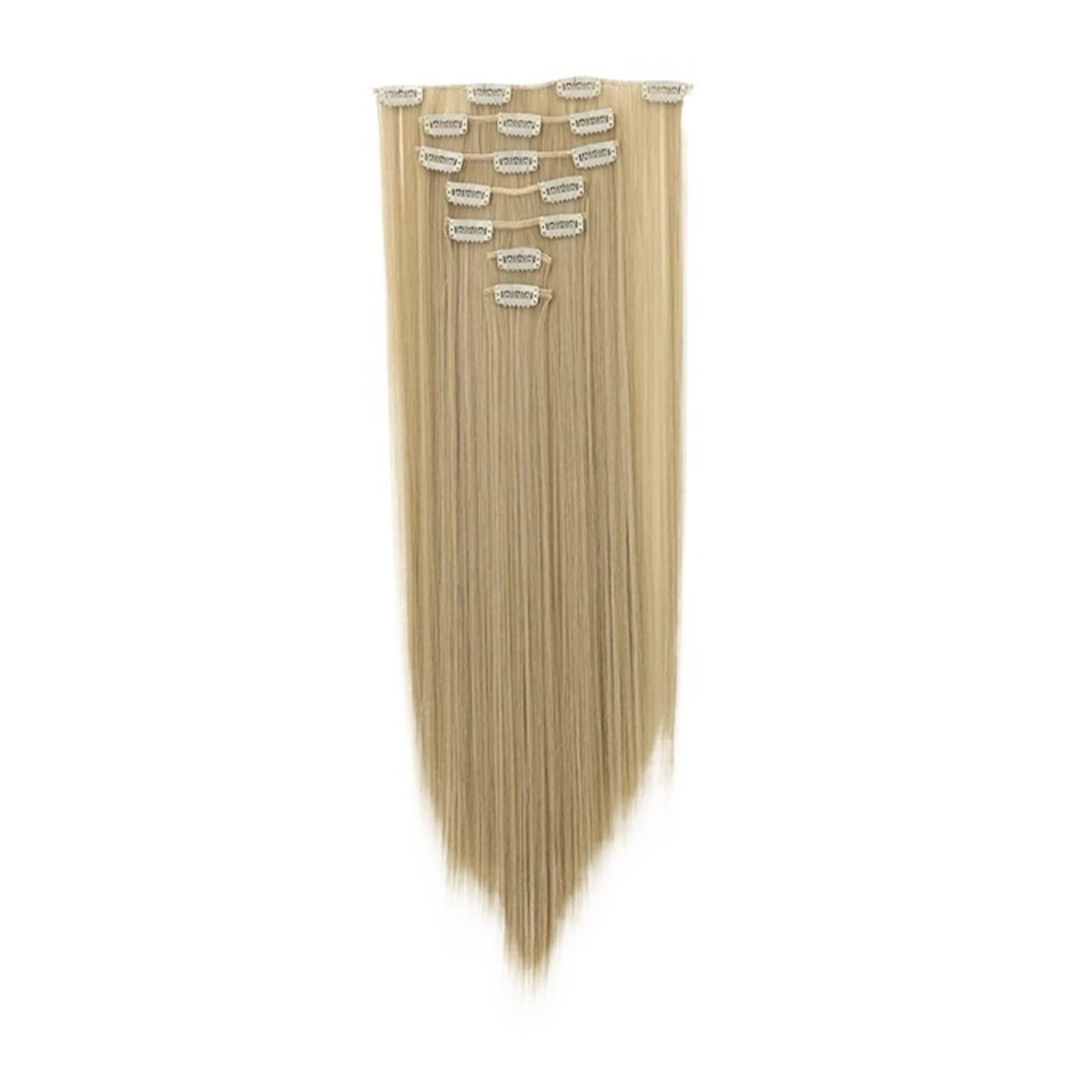 Pezzo di Capelli 7 Clips Extension Capelli Lunghi Lisci Sintetici Clip On Cheveux Clip Naturali Fibra Alta Temperatura Parrucca per Donne(16-613)