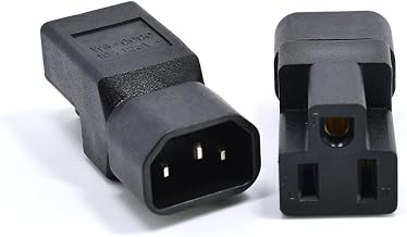 Dracaena.io 2-Pack IEC320 C14 Male to NEMA 5-15R Power Adapter, PDU/UPS AC | US 3-pin female connector · plug-in extension, no cord needed · desk or single server · homelab