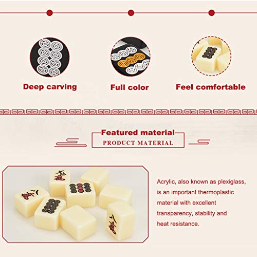 Juego de mahjong japonés, azulejos acrílicos de alta calidad con caja de regalo de madera, ideal para entusiastas de los juegos tradicionales y coleccionistas