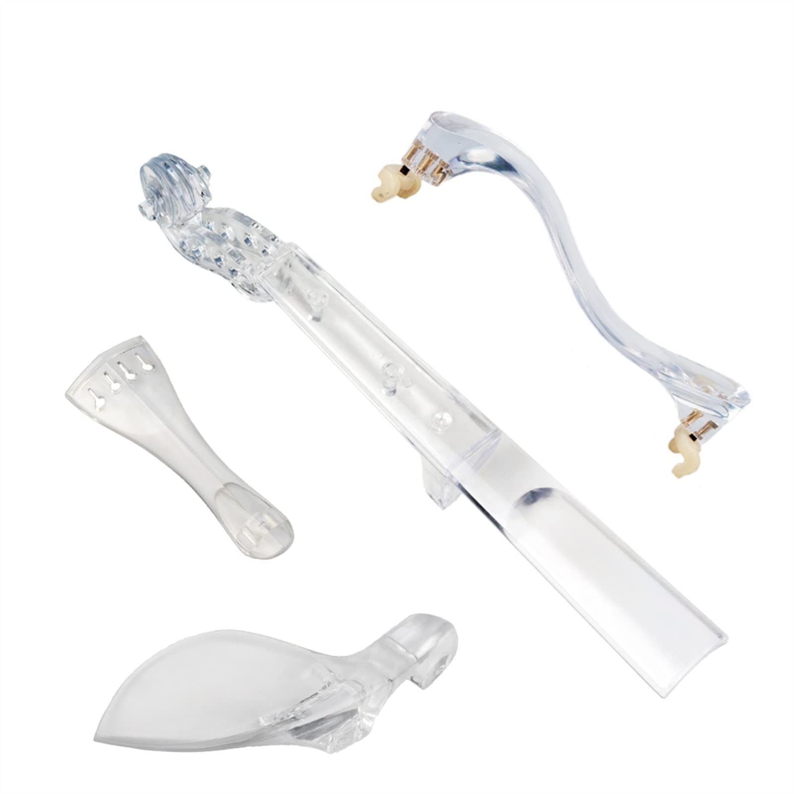 Partes violín Piezas De Violín Transparentes Accesorios Conjunto 4/4 Violin Shoulder Restaure/Chin Restaure/Tape Pieza/Cuello De Violín (Color : Violin Set)