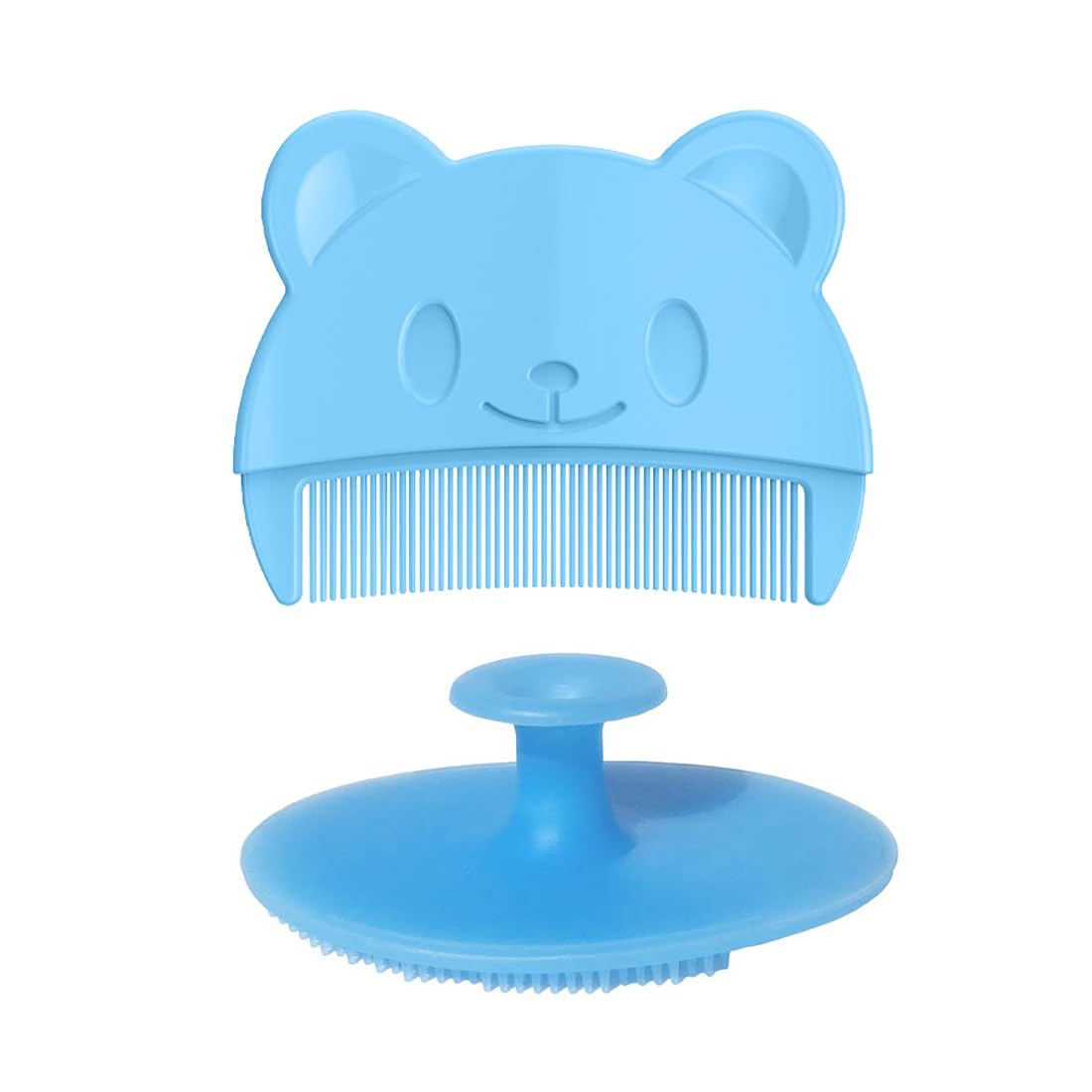 SGERUFZ 2 Pezzi Spazzola da Bagno per Neonati, Morbida e Pettine per Crosta Lattea, Spazzola Massaggio in Silicone per Bambini, Adatto a Bambini, per un Confortevole Massaggio del Cuoio Capelluto