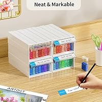 ARTDOT 5D Diamond Painting Zubehör Boxen, 140 Stück Diamant Painting Aufbewahrungsbox mit Koffer Trichter Stickers – Ansicht 3