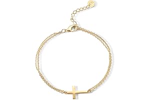 14K Gold Plated Sideways Cross Bracelet: Graceful Symbol of Faith