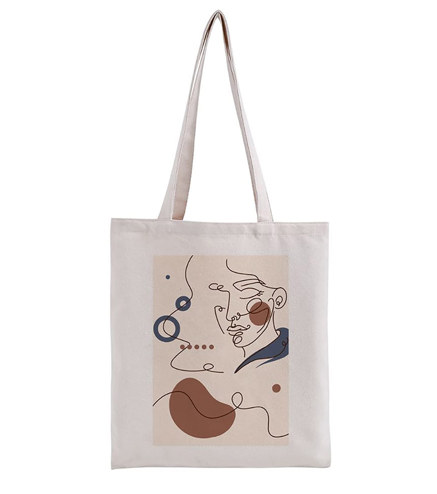 Cotton Canvas Bags Reusable Tote Bag Grocery Shopping Bag Minimalist Art Shoulder Bags Bags Book Bag (Brown)