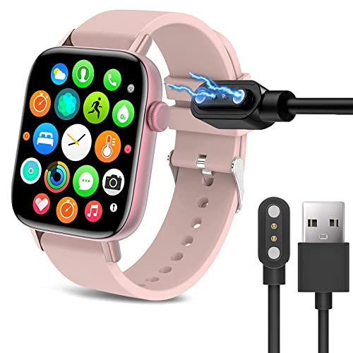 Compatible for PJYUBVOR Smart Watch Charger, 2 Pin Magnetic USB Replacement Charging Compatible for SOUYIE T49/PJYUBVOR T49 1.9/LOJUSIMEH T49 1.9/FTTMWTAG T49 1.9/Choiknbo T49 1.95'' Watch (Black)