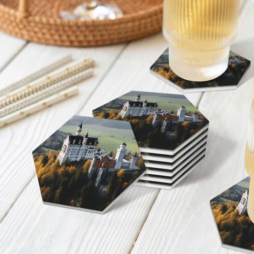 Dessous de verre château de Neuschwanstein, idée cadeau déco pour la maison - 8