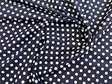 Tela de popelina 100% algodón – azul marino y blanco lunares estampado – material de manualidades por metro (CP0078NAVY)