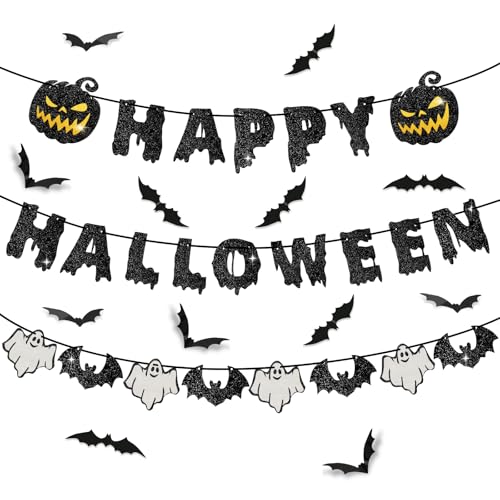 Neiang ハロウィン 飾り ガーランド ハロウィン 飾り付け 14点セット コウモリ シール お化け ペーパーガーランド 壁 飾り 吊り下げ ハロウィン 装飾 かぼちゃ パーティーグッズ ハロウィン 小物のサムネイル