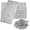 Masendelk 8Pcs Flat Bracket, Stainless Steel Straight Brace, Metal