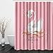 Produktbild OENISE Schwanenprinzessin Duschvorhang 180x200 für Badewanne Badezimmer Badvorhang Rosa Anti-Schimmel Wasserdicht Schwer Polyester Stoff Duschvorhänge mit 12 Duschvorhang Ringe Shower Curtains