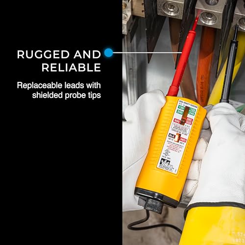 Image of Ideal Electrical Vol-Con Solenoid Voltage Tester, CAT III 600V, AC /DC Detection, Vibrating Alert, Low Impedance, LED & Neon Indicators, Replaceable Shielded Leads, Rugged & Reliable Electrician Tools