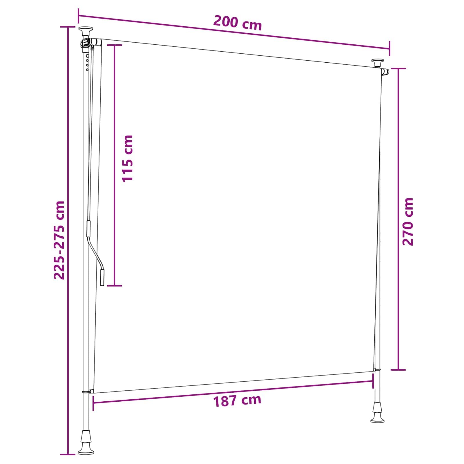 Tenda a Rullo Esterna 200x270 cm Sabbia per Balcone e Giardino