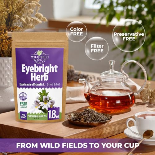 Image of 1.8 oz Eyebright Herb Tea Eyesight Tea (Euphrasia) -Tea Bags Eye Bright 50g