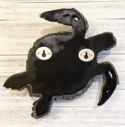 Sea Turtle Decorative Art Sculpture - Rustic Driftwood Finish - Nautical Ocean Beach Coastal Decor - Table Top Or Wall Mount #TOP4