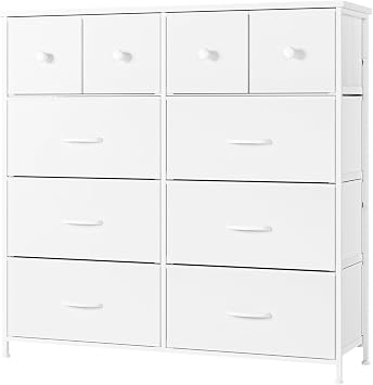 Nicehill Chest, Drawer Chest, Storage Chest, Width 39.4 inches 100.0 cm x Depth 11.8 inches 30 cm x Height 38.6 inches 98.0 cm, Organizer, Storage Case, Wide Chest for Clothes, Kids, and Baby
