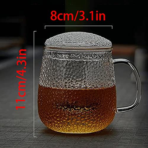 Set de 2 vasos de vidrio martillado con tapa 14 oz miniatura 2
