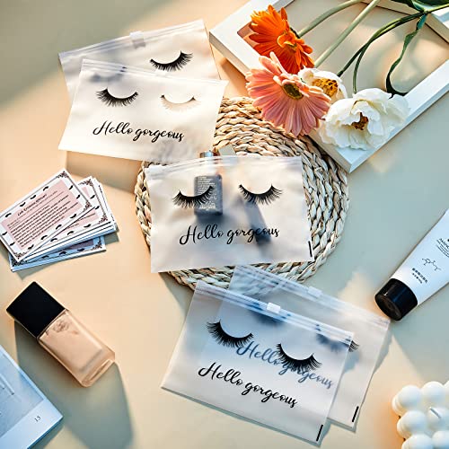 75 Pieces Eyelash Aftercare Packaging Bags Empty lash Makeup Cosmetic Bag Waterproof Eye Lash Bag Travel Eyelash Bags Multipurpose with Zipper Toiletry Pouch Cases for Women Girls, White, 6 x 4 Inch4