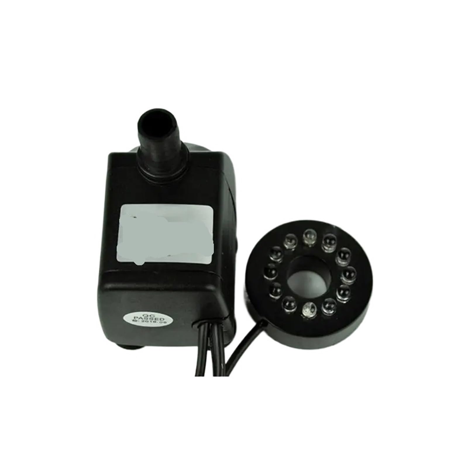 Bomba de agua para pecera Bomba de agua de 3/5/10/25 W con luz LED y caudal ajustable for fuentes, estanques, acuarios, peceras y estatuas.(25W with EU Plug)