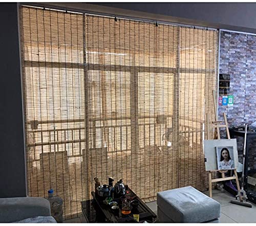 Dlmsdg Bamboo Roller Blinds,Light Filtering Straw Blinds,Made Of Natural Reed,Waterproof, Retro Curtains,For Outdoor/Indoor,Customizable (Size: 70X140Cm/28X55In) #TOP3