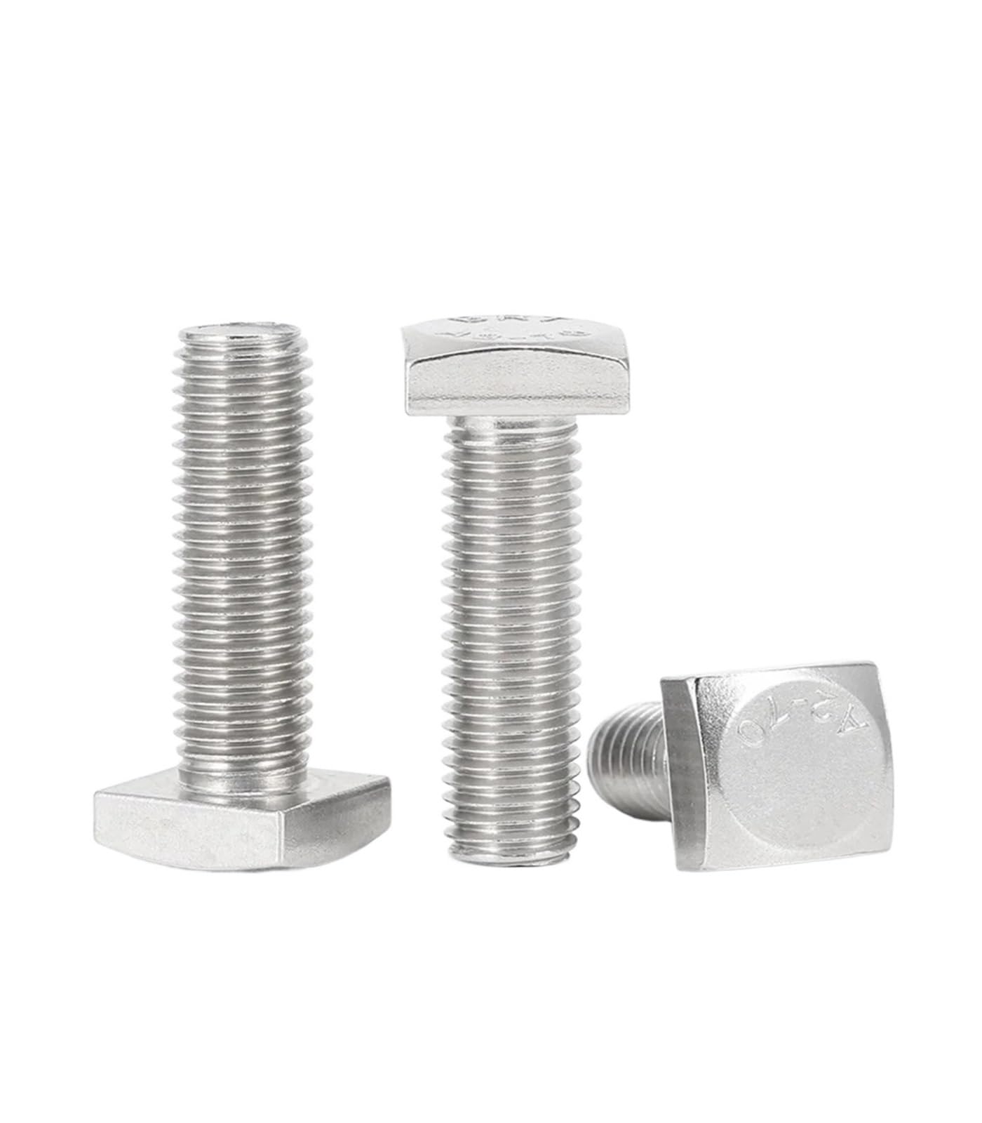 bulloni a testa quadrata, 1~10 pezzi M4 M5 M6 M8 M10 M12 304 A2 Viti a testa quadrata in acciaio inossidabile Bullone for macchina a testa quadrata(100mm,M12 1pcs)