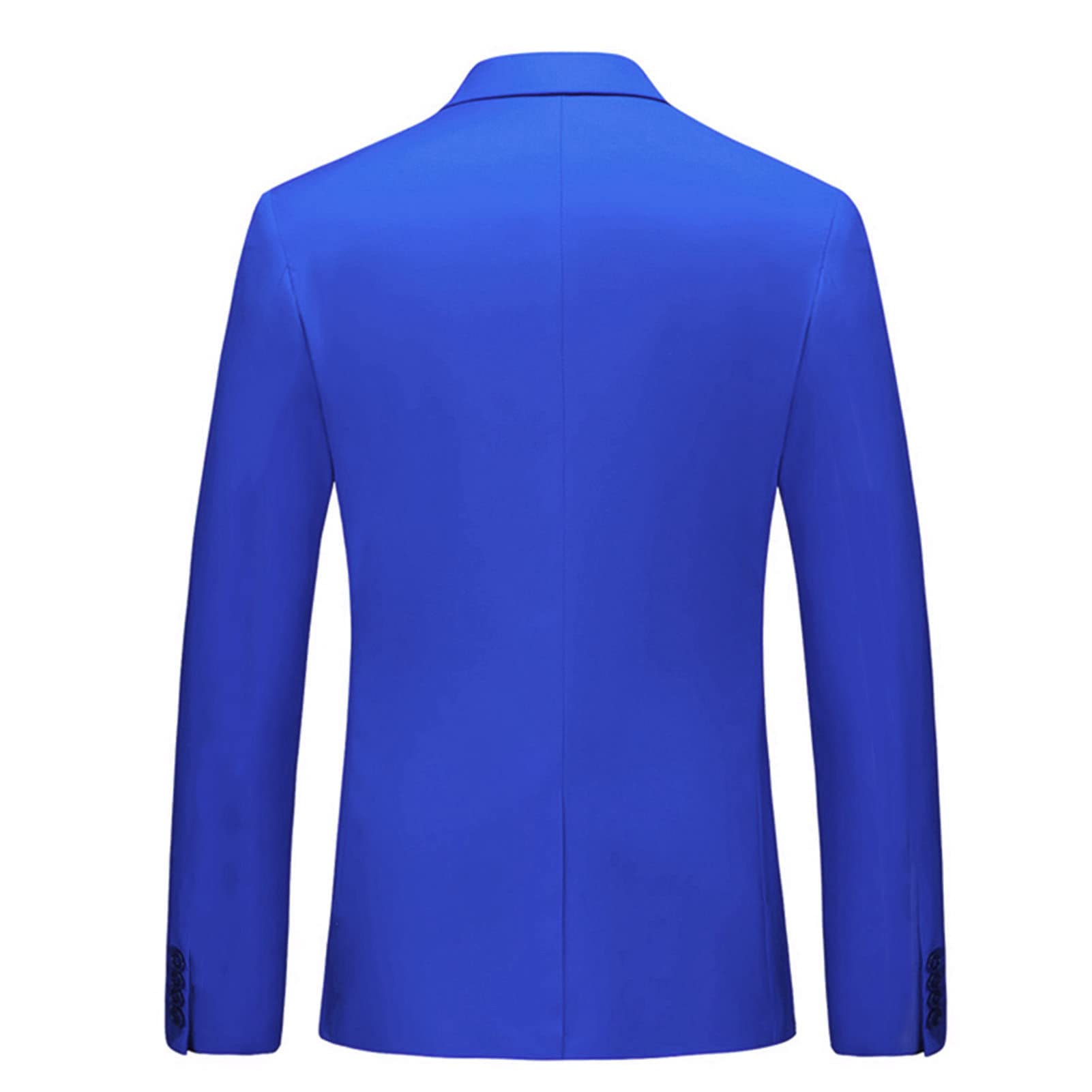 Men's Slim Fit Double Breasted Jacket Slim Fit Business Daily Prom Blazer Peak Lapel Groom Wedding Party Suit Coat (Blue 2,4X-Large)