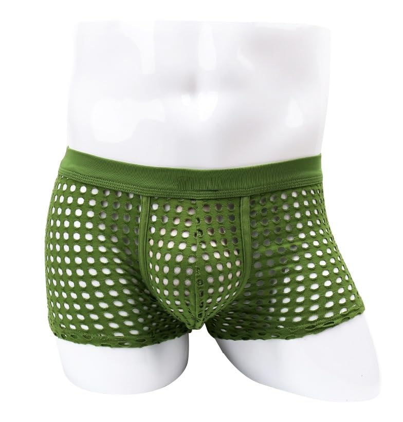 Image of PANTEASY Men's Solid Low Rise Comfortable Cotton Blend See Through Trunk Boxer Underwear, Underpants