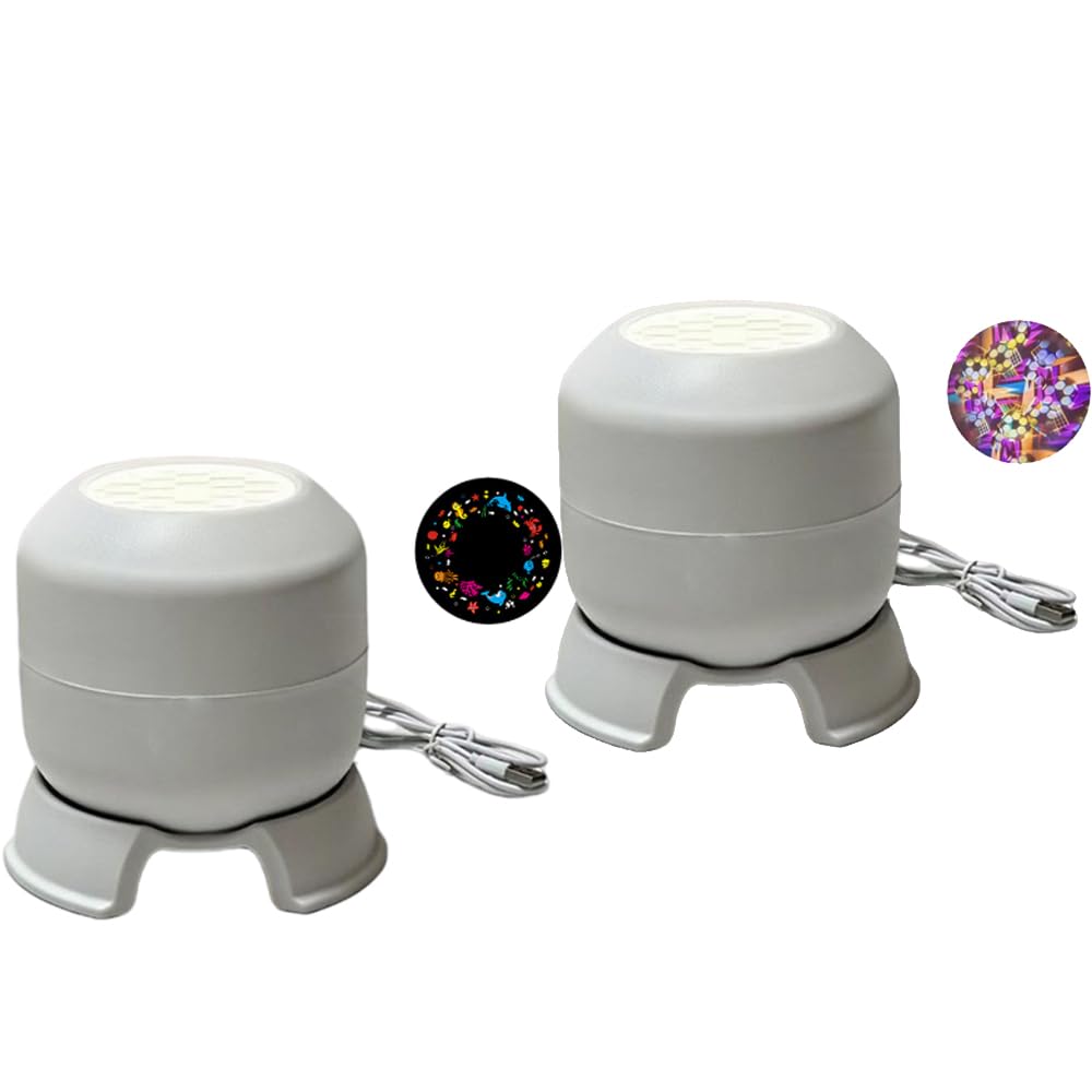 2Pc Dynamic Rotating LED Projector Light, Night Light Projector for Bedroom