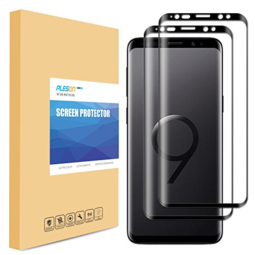 Galaxy S9 Screen Protector [ 2 Pack ][ Not Glass ], PLESON Samsung Galaxy S9 Screen Protector, [Case Friendly] [Full Coverage] Anti-Bubble Film Screen Protector (Black1)