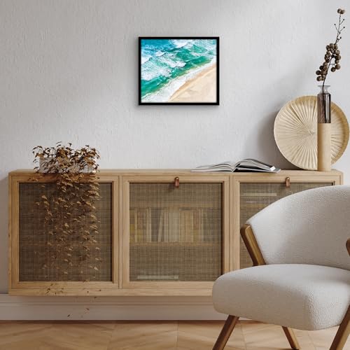 Image of Americanflat 10x12 Picture Frame with Shatter-Resistant Glass - Streamline Collection - Thin Border Photo Frame for Tabletop and Wall Display - Hanging Hardware and Easel Stand Included - Black