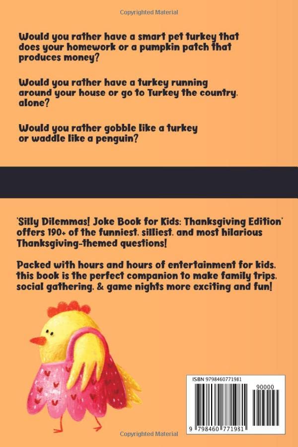 Silly Dilemmas! Joke Book for Kids - Thanksgiving Edition: Would You Rather Game for Kids & Try Not to Laugh Challenge with 190+ Funny & Hilarious ... for Ages 6-12 | Family Game Book Gift Ideas image 3