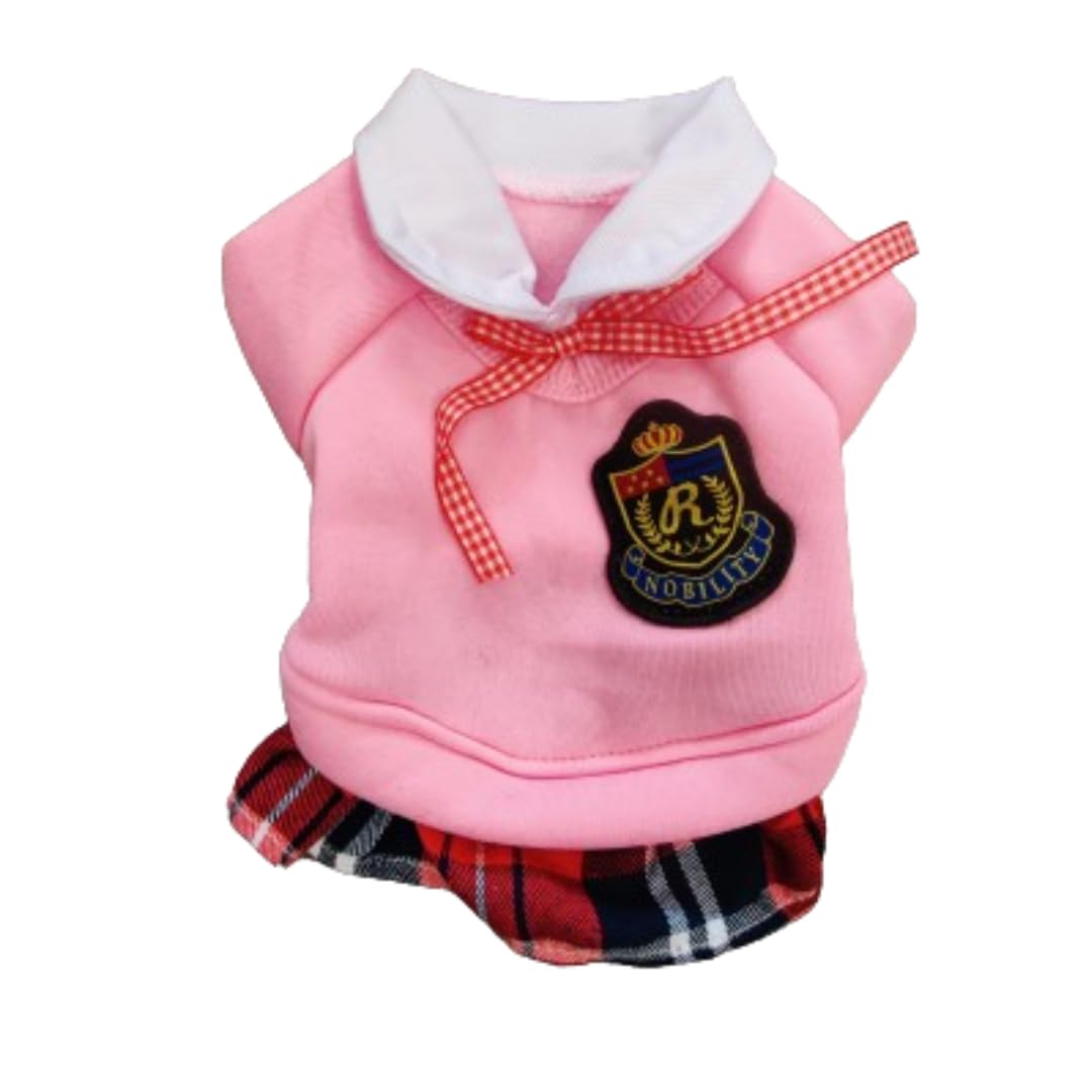 Freshly Barked Dog Clothes Sweatshirt Tshirt School Girl Uniform Puppy Pink Adorable Pet, Puppy Clothes for Style and Cozy Comfort Clothes (M) (B0CQ58ZN26) Amazon Price History, Amazon Price Tracker