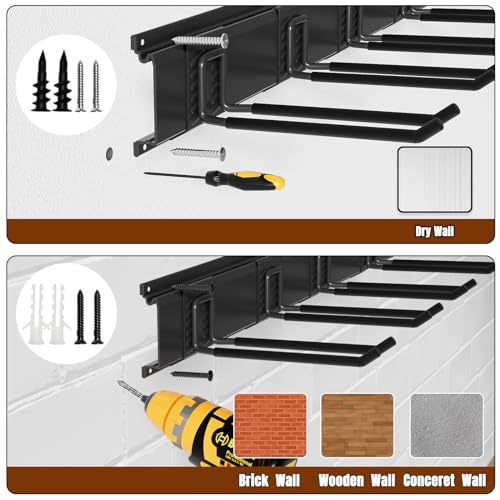 Wallavant 850-GRACK-01-3PC Garage Garden Tool Organizer Wall Mount, Heavy Duty Garage Tool Storage Rack 48 Inches, Max Load 330Lb - Shovel, Rake thumb #5