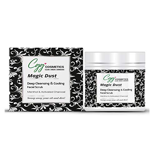 CGG Cosmetics Activated Charcoal and Menthol Facial Scrub - Deep Cleansing and Cooling - 100gm